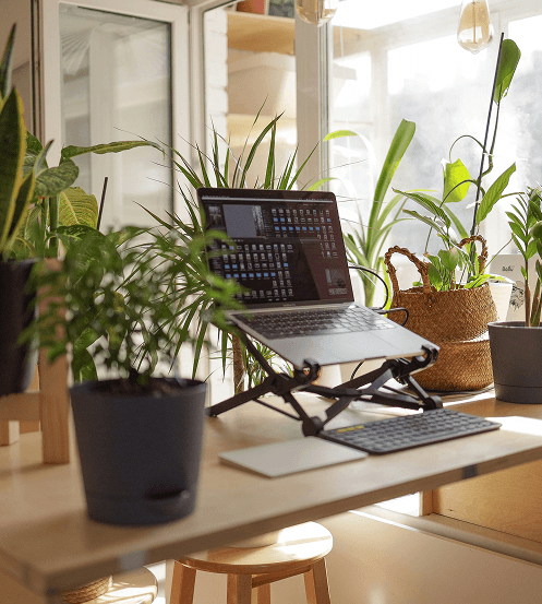 person working remotely
